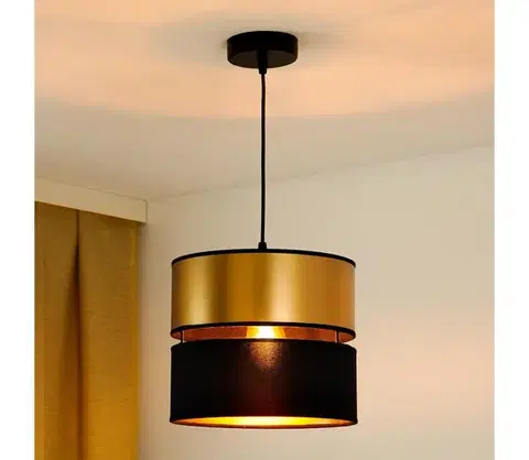 Svietidlá BRILAGI - Luster na lanku ROYAL 1xE27/15W/230V pr. 25 cm čierna/zlatá 8590828608073
