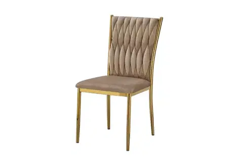Čalúnené stoličky Stolička Glamour 12512 béžová/zlatý