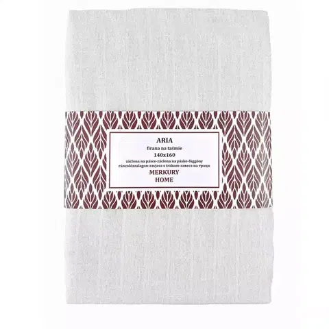 Záclony do obývačky Záclona na páske  ARIA polyester biela 140x160 Merkury Home