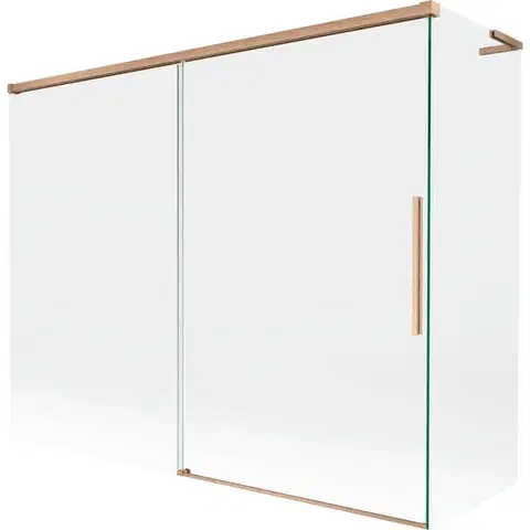 Sprchové dvere MEXEN/S - Rox L vaňová zástena 2-krídlová posuvná 190 + 90 x 150, transparent, meď kartáčovaná 8C9L-190-090-65-00