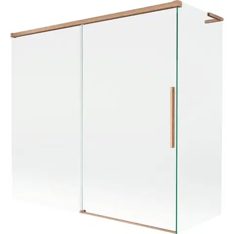 Sprchové dvere MEXEN/S - Rox L vaňová zástena 2-krídlová posuvná 170 + 80 x 150, transparent, meď kartáčovaná 8C9L-170-080-65-00