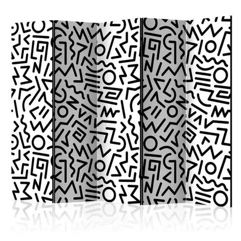 Paravány Paraván Black and White Maze Dekorhome