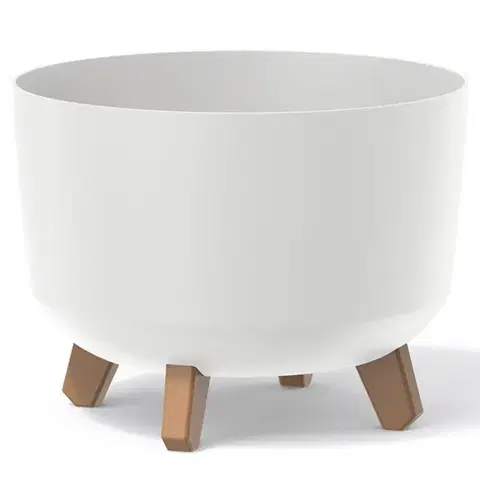 Kvetináče a truhlíky NABBI DGRL350 plastový kvetináč na nožičkách 33,9 cm biela