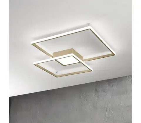 Svietidlá Ondaluce - stmievateľné LED stropné svietidlo DOWEL LED/46W/230V 55x55 cm zlaté PL.DOWEL/PC-ORO