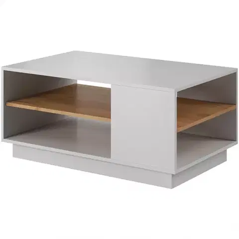 Konferenčné stolíky s úložným priestorom Konferenčný stolík 3d G Biely/Dub kraft zlatá