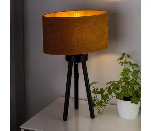 Lampy  - Stolná lampa OVAL 1xE27/15W/230V pr. 30 cm hnedá 603515