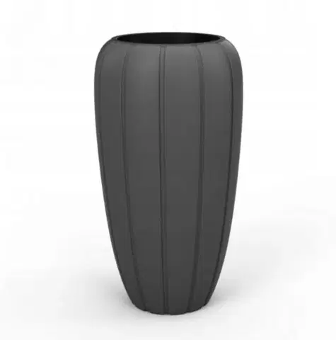 Kvetináče a truhlíky Kinekus Kvetináč plastový, priemer 400 mm, GAJA, antracit, výška 750 mm, s vložkou