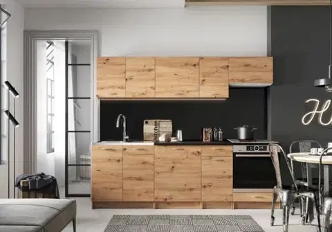 Kompletné kuchynské zostavy Artstolk Kuchynská linka MELA II | dub artisan 2,4 m