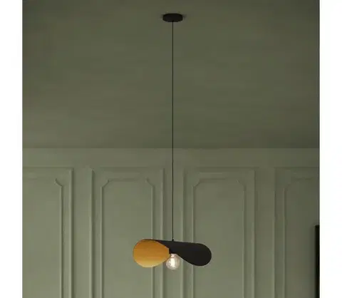 Svietidlá Eglo 390393 - Luster na lanku SACEDA 1xE27/40W/230V 53 cm čierna/zlatá 390393