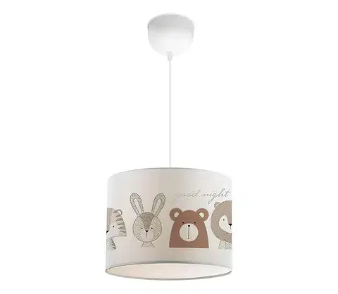 Svietidlá  Detský luster CANDY 1xE27/40W/230V biely/hnedý 780SGN4654
