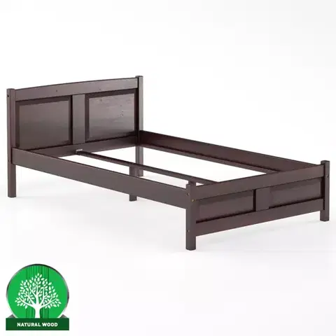 Drevené postele Posteľ borovica LK104–120x200 orech
