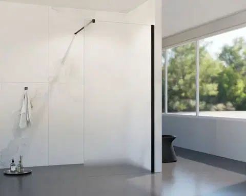 Sprchovacie kúty HOPA - Walk-in sprchovací kút LAGOS BLACK NEW 200 - Farba rámu - Čierna, Rozmer A - 100, Rozmer C - 200, Výplň - Matné bezpečnostné sklo - 8 mm BCLAGO10MBFN2