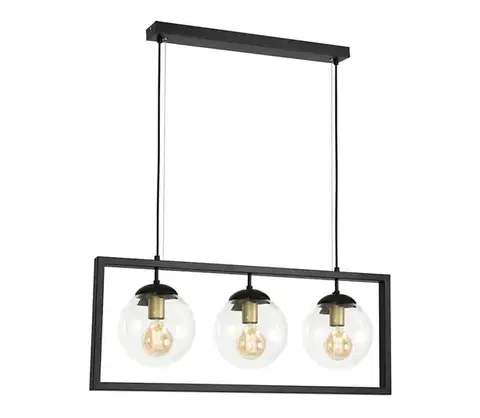 Svietidlá  113000 - Luster na lanku REY 3xE27/7W/230V čierna 113000