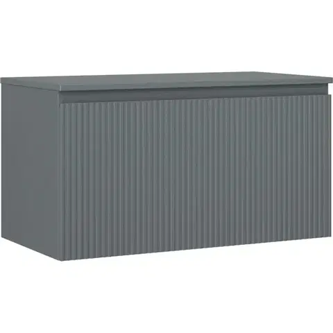 Kúpeľňový nábytok MEXEN/S - Rivel kúpeľňová skrinka pod umývadlo 90 cm s doskou, 1 šuplík, reliéf, grafit mat 91A20-09047-1-BFC66