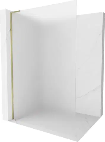 Sprchové dvere MEXEN/S - Kioto L Sprchová zástena WALK-IN 110 x 200, dekor, zlatá 800-110-103-50-30