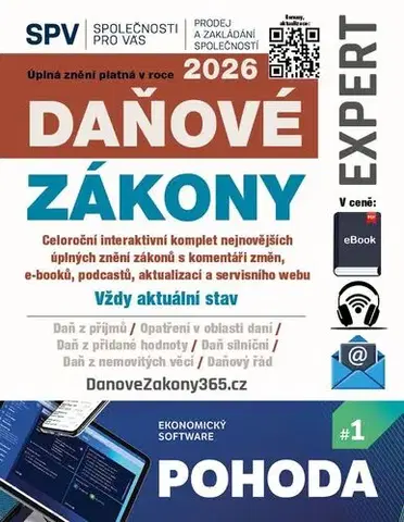 Dane, účtovníctvo Daňové zákony 2026 Expert (právní stav 1. 1. 2026)