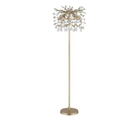 Lampy Globo 64138SG - Stojacia lampa QUEENA 5xE14/40W/230V zlatá 64138SG