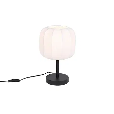 Stolné lampy Japandi stolná lampa čierna s bielou - Madleine