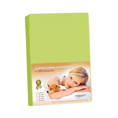 Plachty Bellatex Jersey prestieradlo s elastanom jarná zelená, 200 x 220 cm