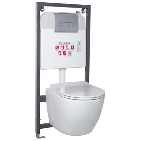 Záchody KERRA - Inštalačný set WC Kasos + tlačidlo Pacific (chróm) 5907548118097
