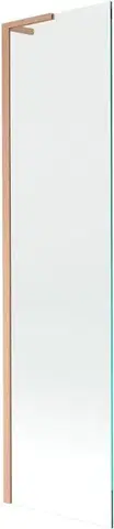 Sprchové dvere MEXEN/S - Next L vaňová zástena FIX 70 x 150, transparent, meď kartáčovaný 895-070-000-03-00-65