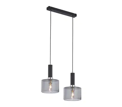 Svietidlá Jupiter 1859 - VA2 - Luster na lanku VANES 2xE27/60W/230V strieborná/čierna 1859