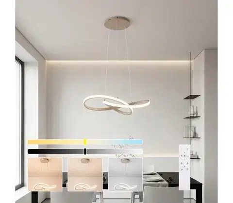 Svietidlá BRILAGI - LED stmievateľný luster na lane INFINITY LED/55W/230V 50x50 cm béžový + diaľkové ovládanie BRI906