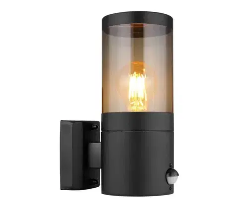 Svietidlá Globo 32014BSS-Vonkajšie nástenné svietidlo so senzorom XELOO 1xE27/60W/230V IP44 32014BSS