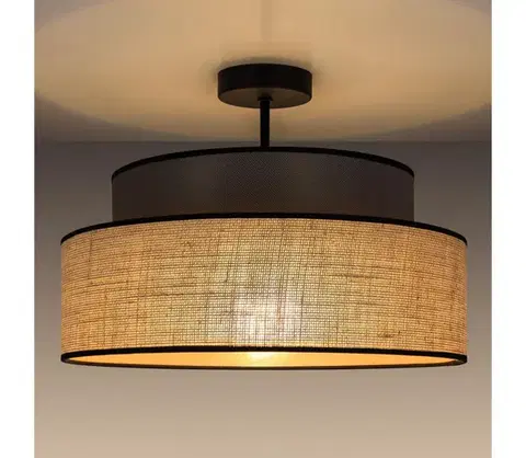 Svietidlá  Prisadený luster BOHO 1xE27/60W/230V pr. 40 cm hnedá/béžová 0682