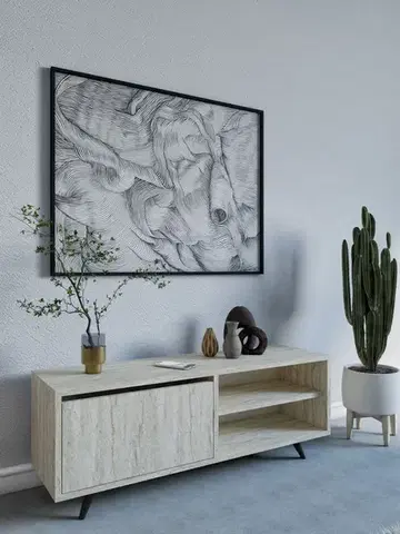 TV stolíky TV stolík Maku - Travertine