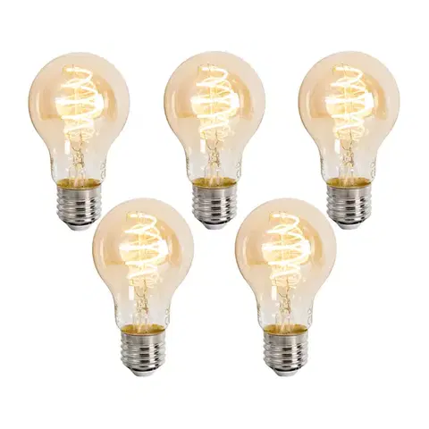 LED osvetlenie Sada 5 ks Inteligentné stmievateľné LED žiarovky E27 A60 Jantárová 4,9 W 320 lm 2500 K
