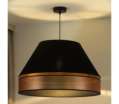 Svietidlá  - Luster na lanku COPPER SHINY 1xE27/15W/230V pr. 60 cm čierna/medená 603263