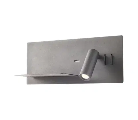 Svietidlá Redo 01-2985 - LED Nástenné bodové svietidlo BROOK LED/8W/230V + LED/3W USB čierna 01-2985