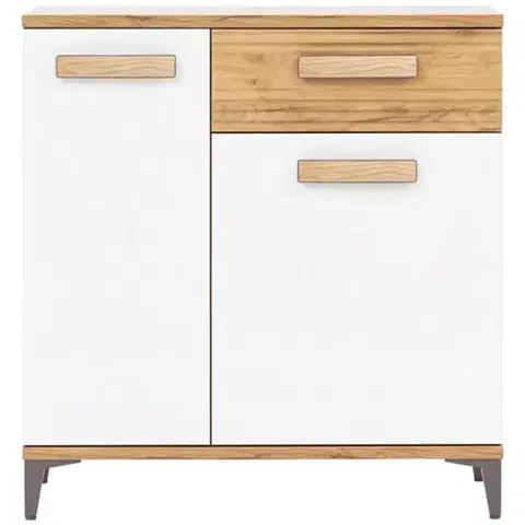 Komody do spálne Komoda Snobi Sb02 Dub Craft/Alpská Biela