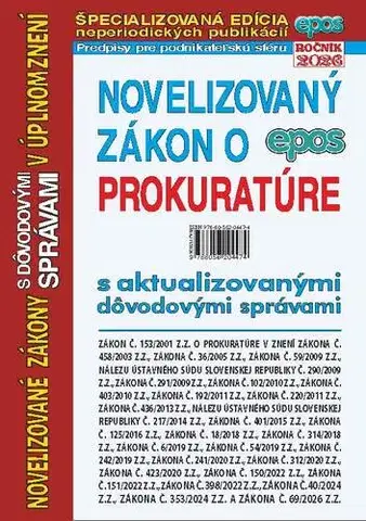 Zákony, zbierky zákonov Novelizovaný zákon o prokuratúre 11/2026