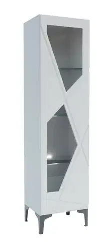 Vitríny FANCY vysoká vitrína, biela