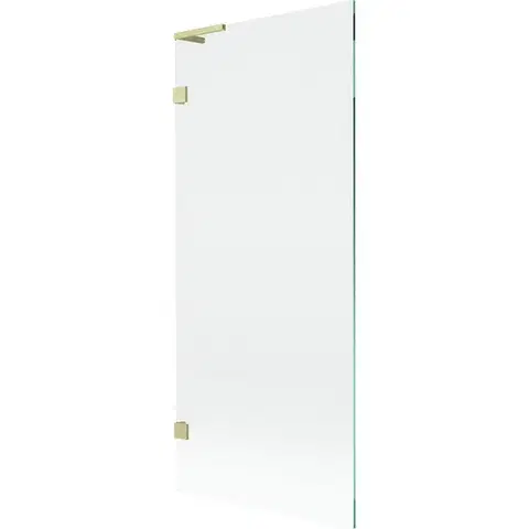 Sprchové dvere MEXEN/S - Lunar L vaňová zástena FIX 80 x 150, transparent, zlatá kartáčovaná 897L-080-000-55-00