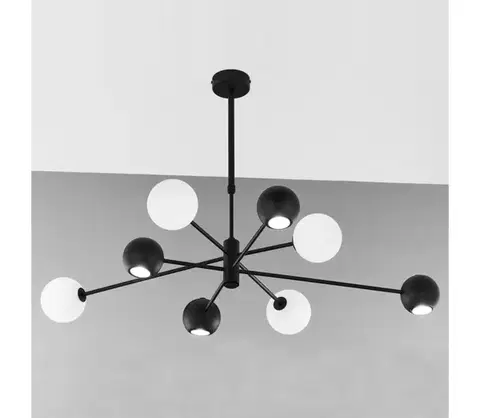Svietidlá Jupiter 1998 - Luster na tyči MOKA 4xGU10/10W/230V + 4xG9/10W/230V čierna/biela 1998