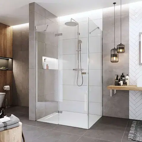 Sprchovacie kúty Mereo Sprchovací kút, Novea, obdĺžnik, pántový, 100x90 cm, chróm ALU, sklo Číre, dvere ľavé a pevný diel CK10315ZL