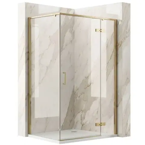 Sprchovacie kúty REA - Sprchovací kút Bruno 120x90 Brush Gold REA-K3604