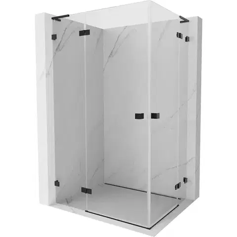 Sprchovacie kúty MEXEN/S - Lunar L Duo sprchovací kút dvere krídlové 115 x 105, transparent, čierna 834L-115L-105P-70-00