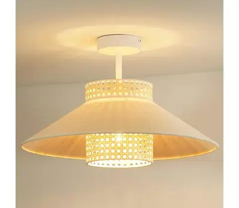 Svietidlá  - Prisadený luster RIO RATTAN 1xE27/15W/230V pr. 45 cm béžová/ratan 604222