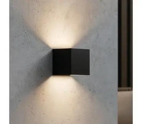 LED osvetlenie Ideal Lux - LED Vonkajšie nástenné svietidlo ATOM LED/12W/230V IP54 čierna 313450