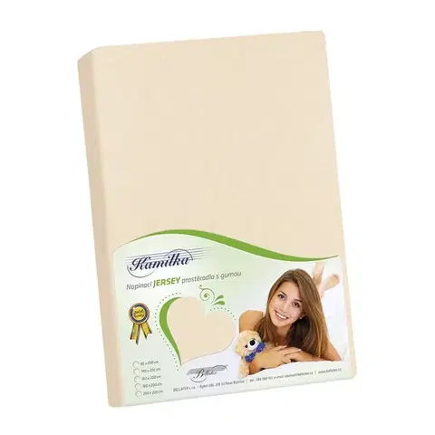 Plachty Bellatex Jersey prestieradlo Kamilka smotanová, 90 x 200 cm