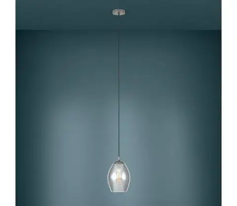 Svietidlá Eglo 39564 - Luster na lanku ESTANYS 1xE27/60W/230V dymová 39564