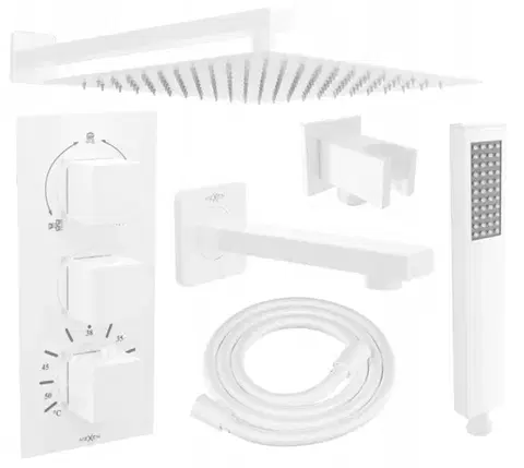 Vaňové panely MEXEN/S - Cube DR02 podomietkový vaňový SET s vytokovou hubicou + slim sprcha 30, biela 77503DR0230-20
