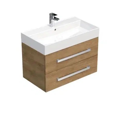 Kúpeľňový nábytok Kúpeľňová skrinka s umývadlom SAT Cube Way 80x47,5x46 cm dub Hickory CUBE46802DHSAT CUBE46802DHSAT
