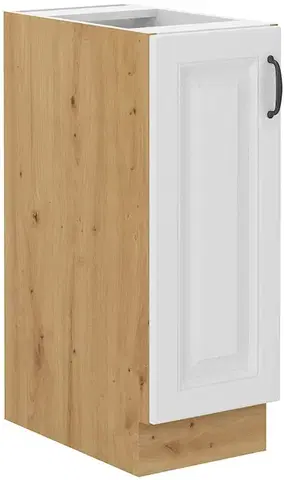 Kuchynské skrinky STELLA 30 D dolná skrinka, biela/dub Artisan