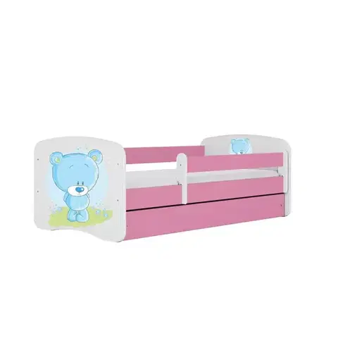 Postele pre dievčatá Detská Posteľ. Babydreams+Sz+M Ružová 80x180 Medveď Mod
