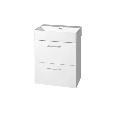 Kúpeľňový nábytok Mereo Leny, kúpeľňová skrinka s keramickým umývadlom 50 cm, biela CN810N